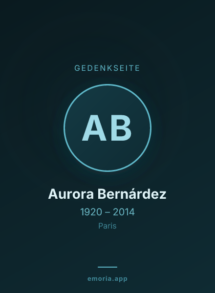 Gedenkportrait von Aurora Bernárdez