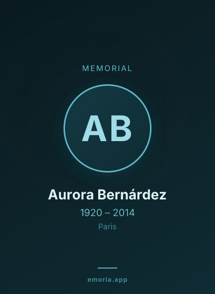 Memorial portrait of Aurora Bernárdez