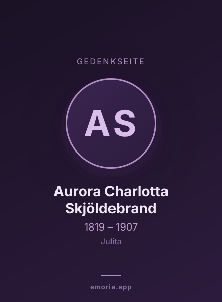 Gedenkportrait von Aurora Charlotta Skjöldebrand