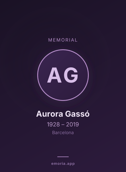 Memorial portrait of Aurora Gassó