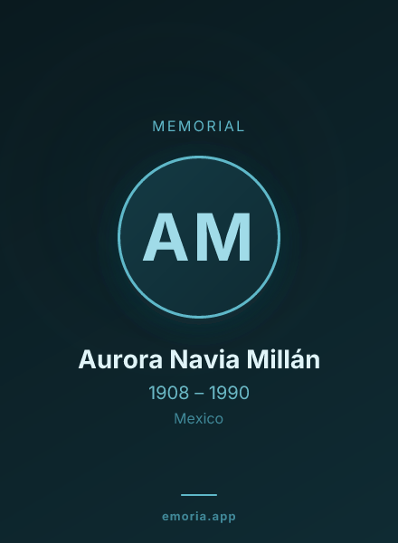 Memorial portrait of Aurora Navia Millán