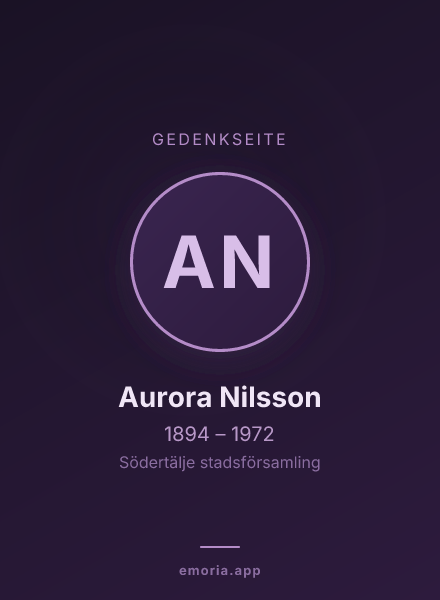 Gedenkportrait von Aurora Nilsson