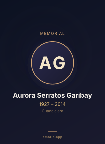 Memorial portrait of Aurora Serratos Garibay