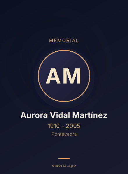 Memorial portrait of Aurora Vidal Martínez