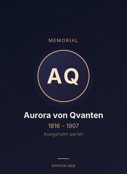 Memorial portrait of Aurora von Qvanten
