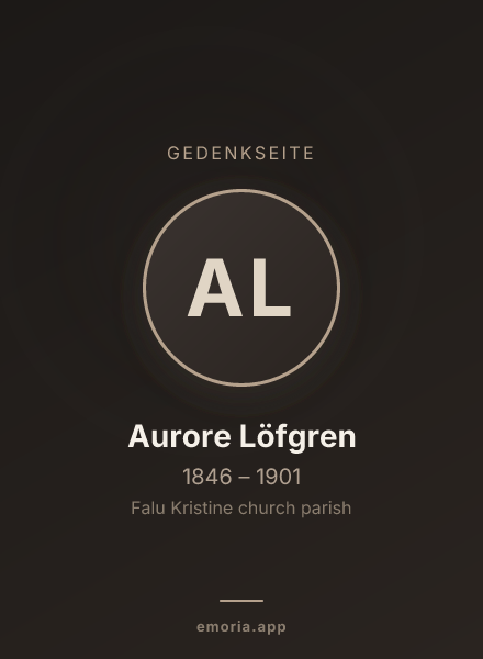 Gedenkportrait von Aurore Löfgren