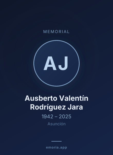 Memorial portrait of Ausberto Valentín Rodríguez Jara