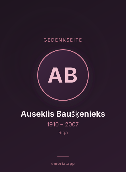 Gedenkportrait von Auseklis Baušķenieks