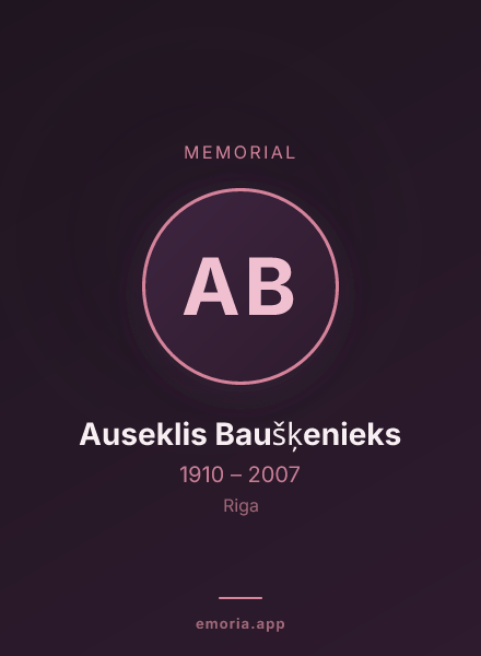 Memorial portrait of Auseklis Baušķenieks