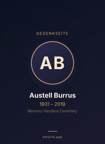 Gedenkportrait von Austell Burrus