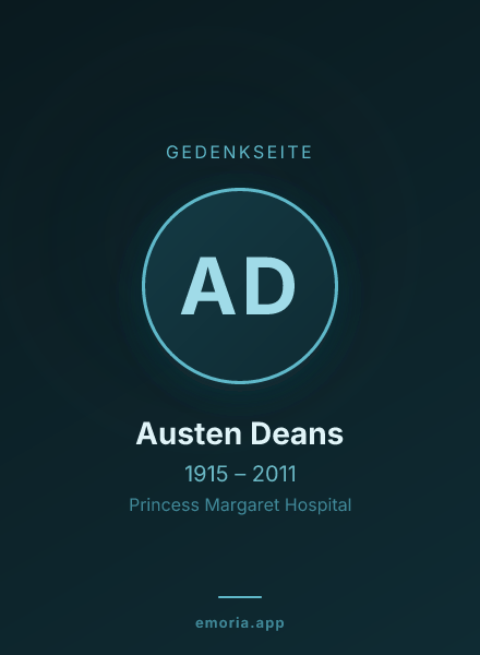 Gedenkportrait von Austen Deans