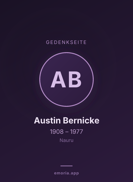 Gedenkportrait von Austin Bernicke