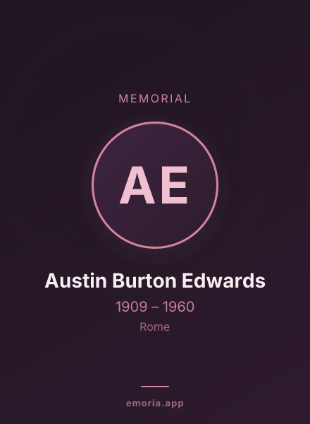 Memorial portrait of Austin Burton Edwards