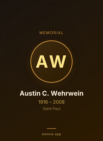 Memorial portrait of Austin C. Wehrwein