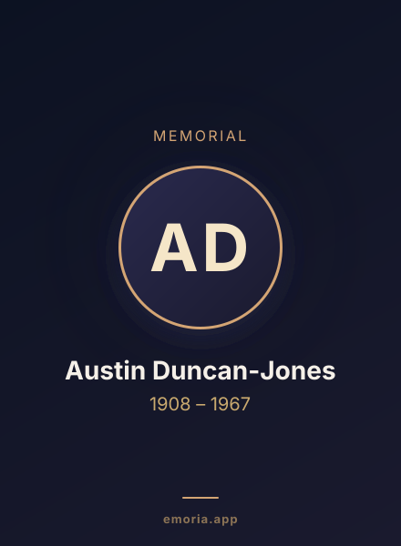 Memorial portrait of Austin Duncan-Jones