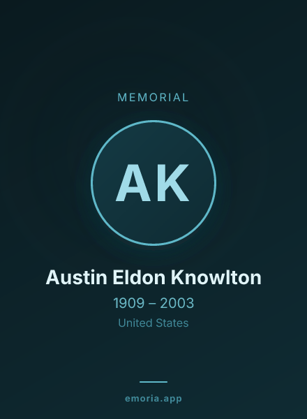 Memorial portrait of Austin Eldon Knowlton