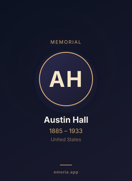 Memorial portrait of Austin Hall