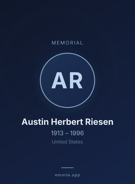Memorial portrait of Austin Herbert Riesen
