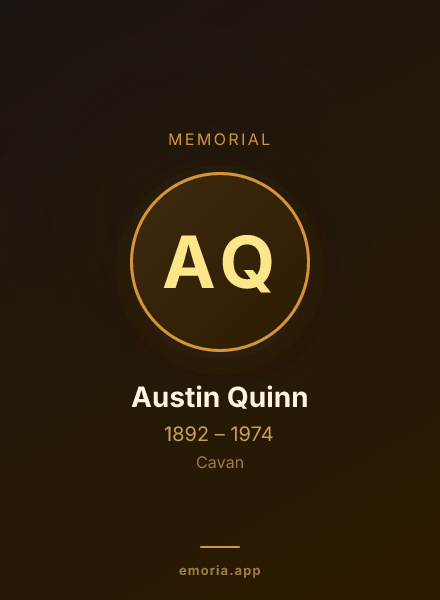 Memorial portrait of Austin Quinn