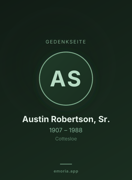 Gedenkportrait von Austin Robertson, Sr.