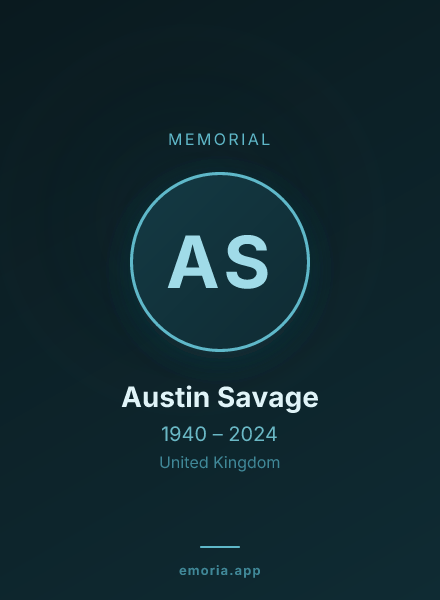Memorial portrait of Austin Savage