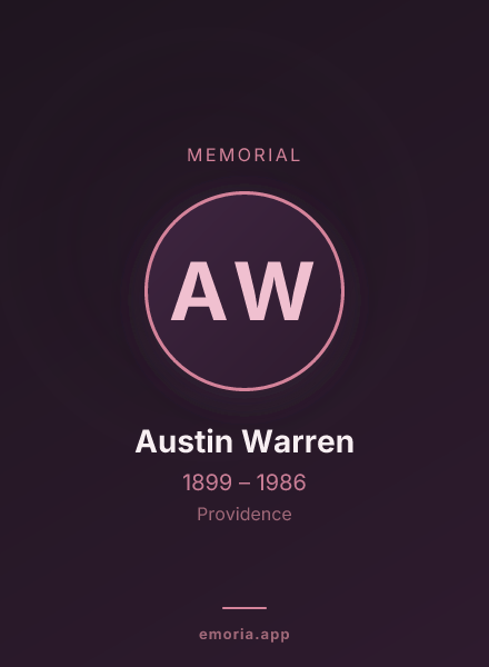 Memorial portrait of Austin Warren