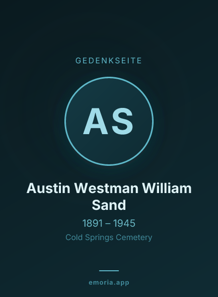 Gedenkportrait von Austin Westman William Sand