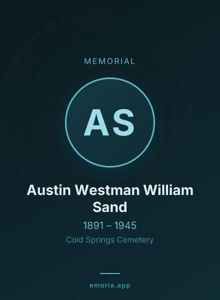 Memorial portrait of Austin Westman William Sand