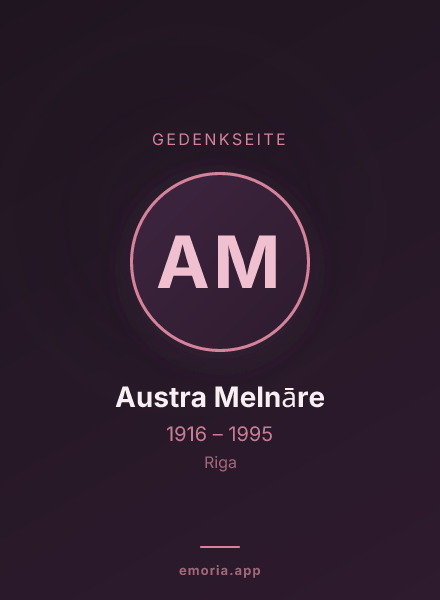 Gedenkportrait von Austra Melnāre