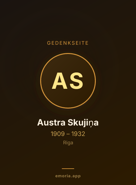 Gedenkportrait von Austra Skujiņa