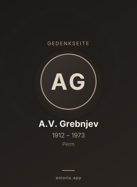 Gedenkportrait von A.V. Grebnjev