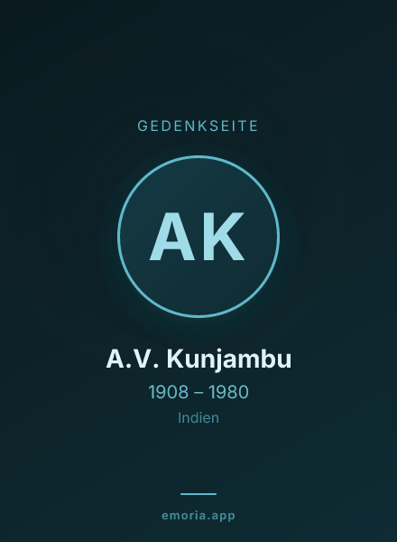 Gedenkportrait von A.V. Kunjambu