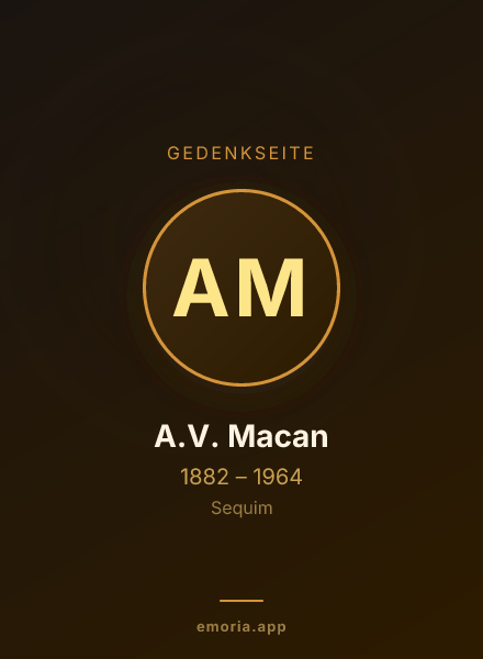 Gedenkportrait von A.V. Macan