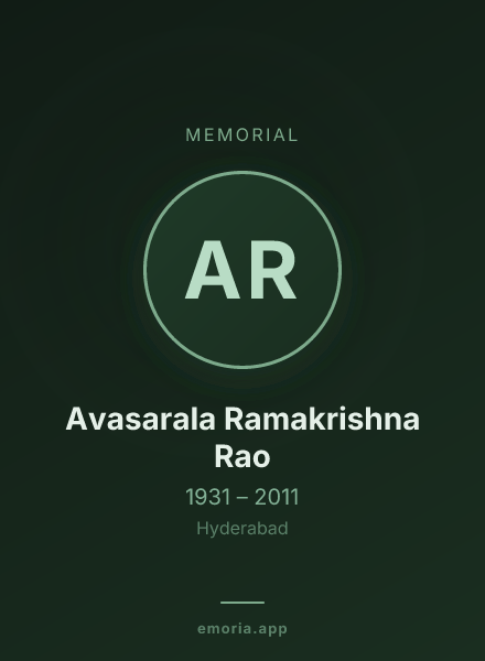 Memorial portrait of Avasarala Ramakrishna Rao