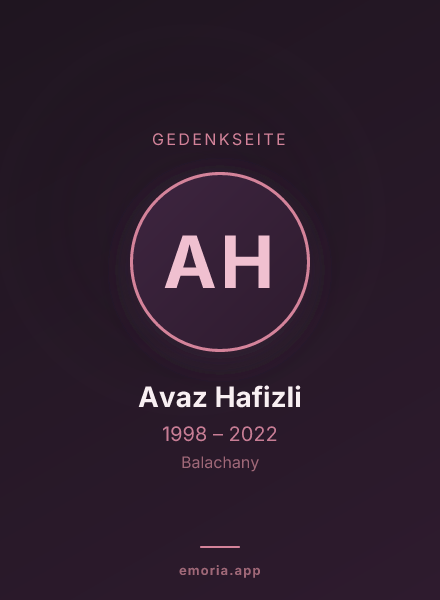 Gedenkportrait von Avaz Hafizli