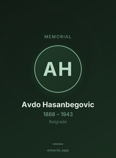 Memorial portrait of Avdo Hasanbegovic