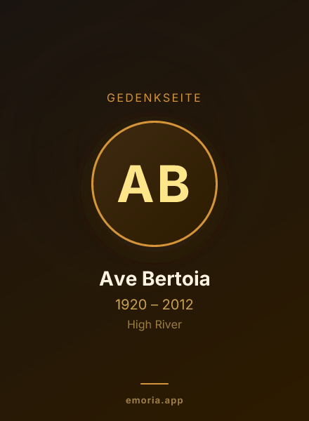 Gedenkportrait von Ave Bertoia