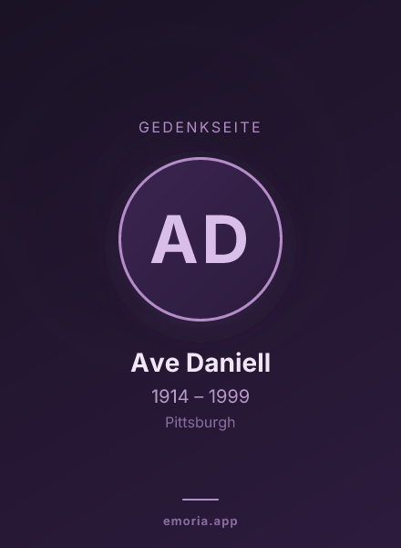 Gedenkportrait von Ave Daniell