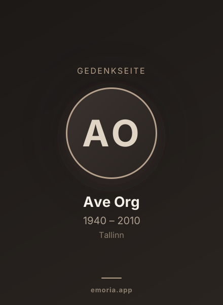 Gedenkportrait von Ave Org