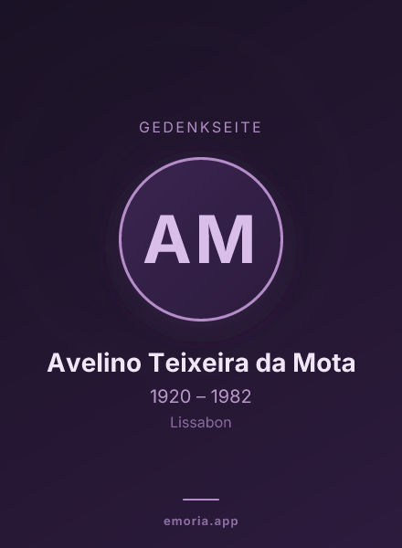 Gedenkportrait von Avelino Teixeira da Mota