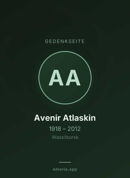 Gedenkportrait von Avenir Atlaskin