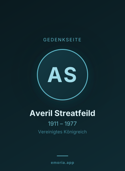 Gedenkportrait von Averil Streatfeild