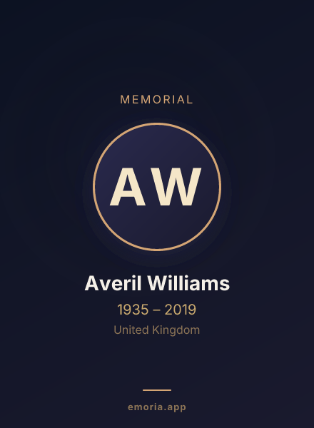 Memorial portrait of Averil Williams