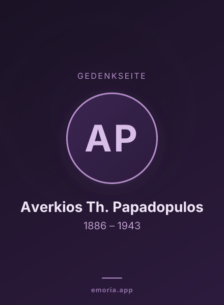 Gedenkportrait von Averkios Th. Papadopulos