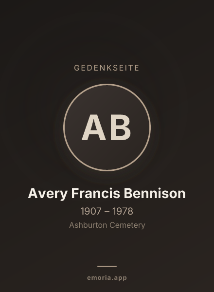 Gedenkportrait von Avery Francis Bennison