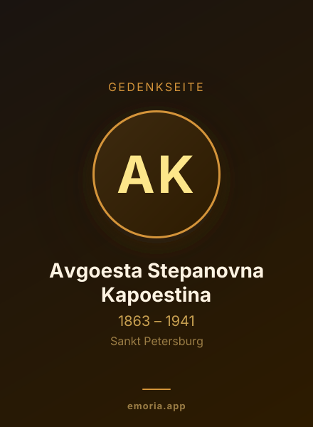Gedenkportrait von Avgoesta Stepanovna Kapoestina