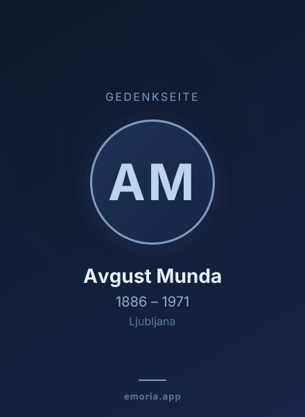 Gedenkportrait von Avgust Munda