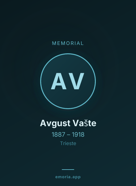 Memorial portrait of Avgust Vašte