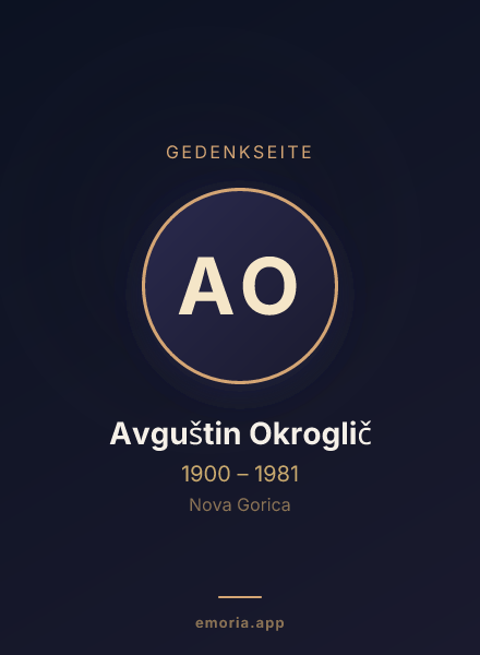 Gedenkportrait von Avguštin Okroglič