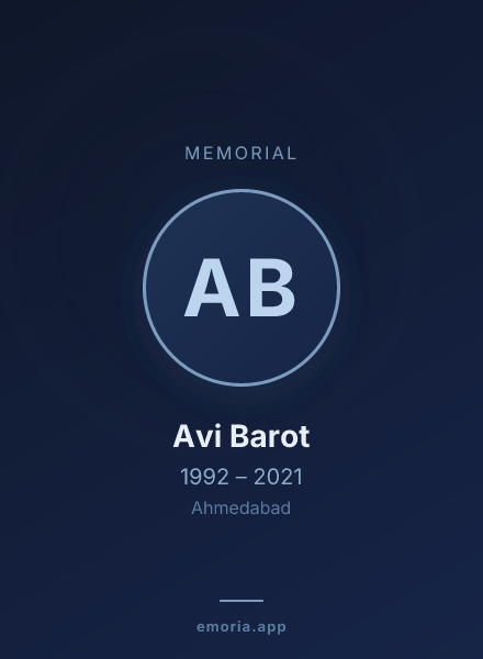 Memorial portrait of Avi Barot